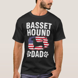 Basset Hound Dogs Dad Happy Father Day Dogs Daddy  T-Shirt