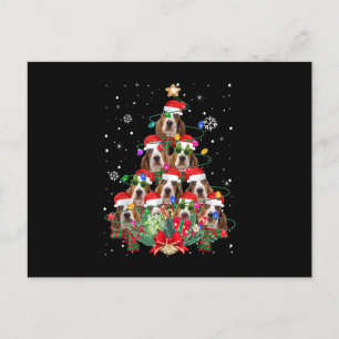 Basset Hound Dogs Tree Christmas Pajama Xmas Gifts Holiday Postcard