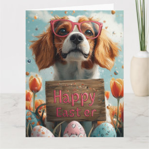 Basset Hound Easter Eggs  Card