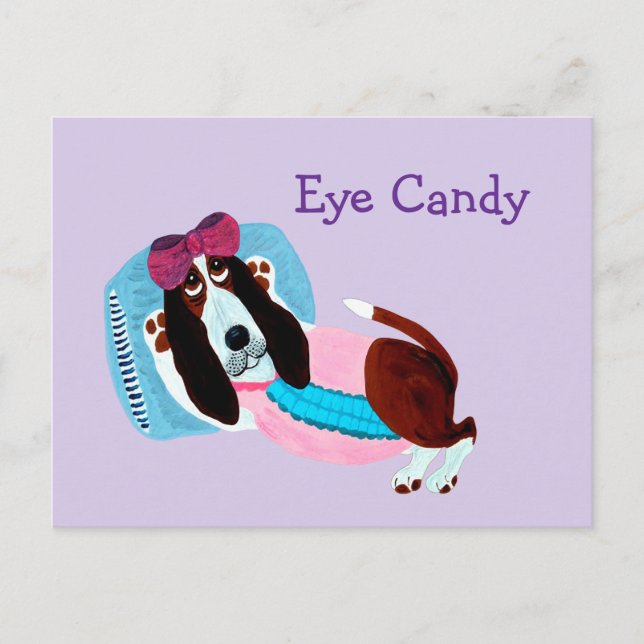 Basset Hound Eye Candy Swimsuit Model Postcard (Front)