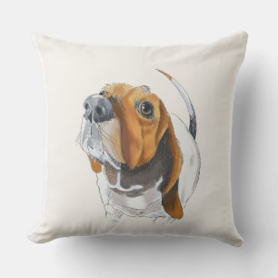 Basset Hound  Face Cute and Loveable  Love Bassett Cushion