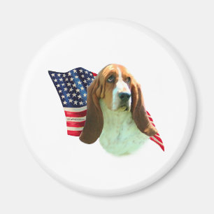 Basset Hound Flag Magnet