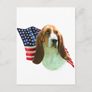 Basset Hound Flag Postcard