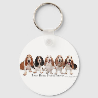 Basset Hound Friends Forever Key Ring