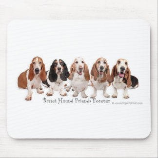 Basset Hound Friends Forever Mouse Pad