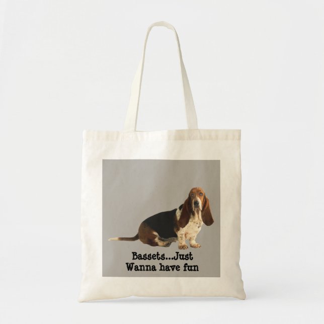 Basset Hound Fun Loving Tote Bag (Front)