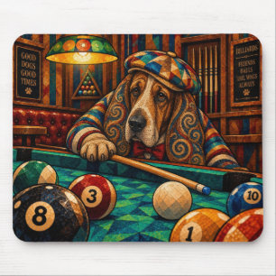 Basset Hound, Geometric Mosaic Mouse Pad