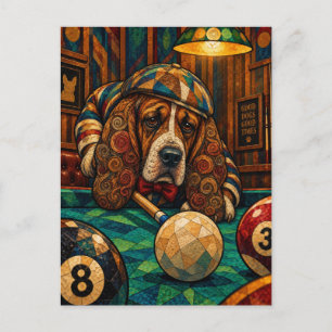 Basset Hound, Geometric Mosaic Postcard