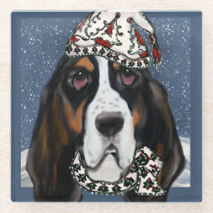 BASSET HOUND GLASS COASTER