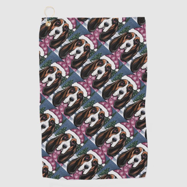 BASSET HOUND  GOLF TOWEL (Front)