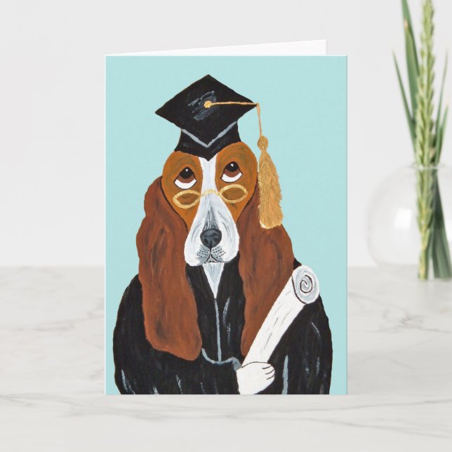 Basset Hound Graduate Card (Front)