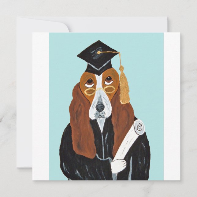 Basset Hound Graduate Invitation (Front)