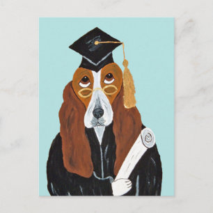 Basset Hound Graduate Postcard
