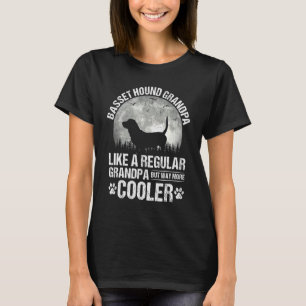 Basset Hound Grandpa Moon Vintage Dog Father's Da T-Shirt