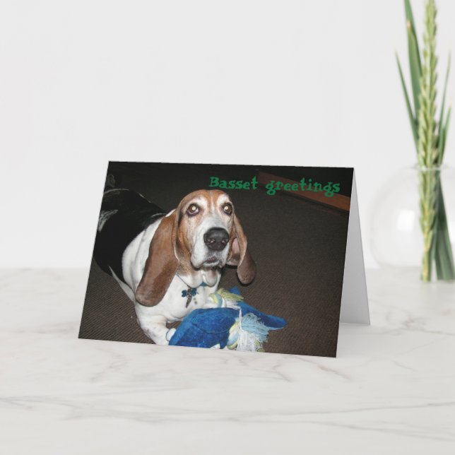 Basset hound greeting Card (Front)