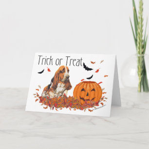 Basset Hound Halloween Note Card