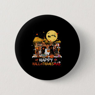 Basset Hound Happy Hallothanksmas Halloween Thanks 6 Cm Round Badge
