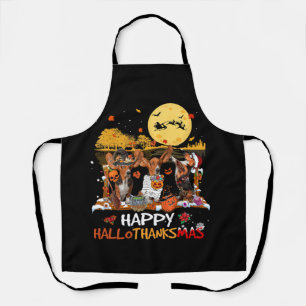 Basset Hound Happy Hallothanksmas Halloween Thanks Apron