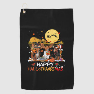 Basset Hound Happy Hallothanksmas Halloween Thanks Golf Towel