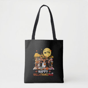 Basset Hound Happy Hallothanksmas Halloween Thanks Tote Bag