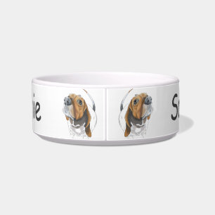 Basset Hound Happy Smiling Dog Personalised Bowl