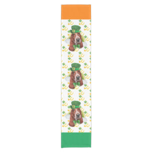Basset Hound Holiday Home Decor St Patricks Day Short Table Runner