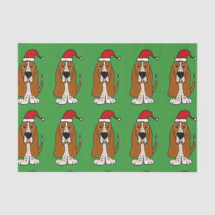 Basset Hound in Santa Hat Christmas Tissue Paper