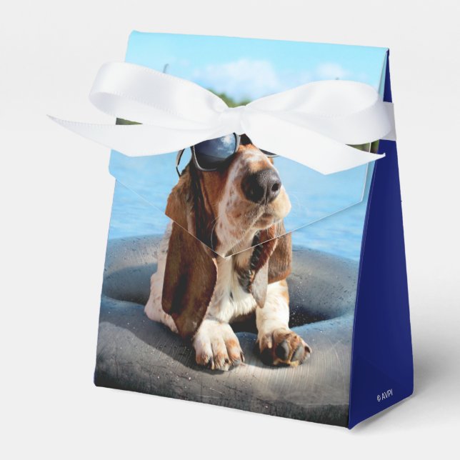 Basset Hound In Sunglasses Favour Box (Front Side)