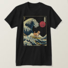 Basset Hound Japanese Kanagawa Wave Funny Surf Dog