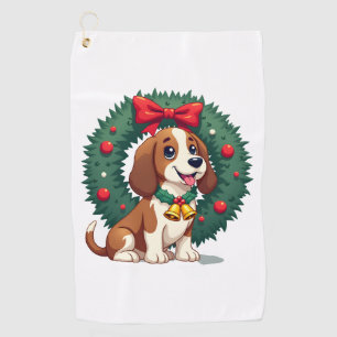 Basset Hound Jingle Bells dog Golf Towel