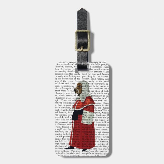 Basset Hound Judge Full Luggage Tag (Front Vertical)