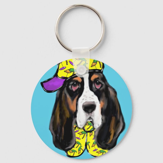 Basset Hound Key Ring (Front)