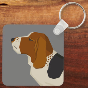 Basset Hound Key Ring