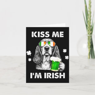 Basset hound kiss irish funny dog st patrick's day card