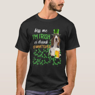 Basset Hound Kiss Me I'm Irish Or Drunk Or Whateve T-Shirt