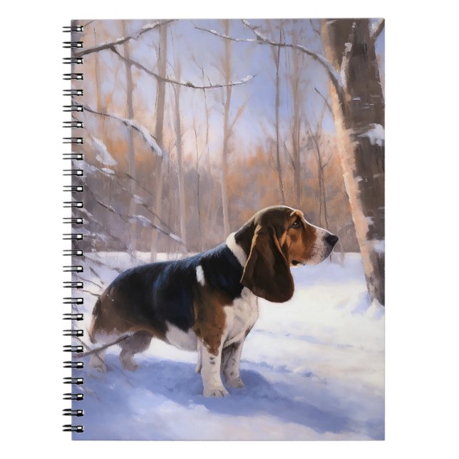 Basset Hound Let It Snow Christmas Notebook (Front)