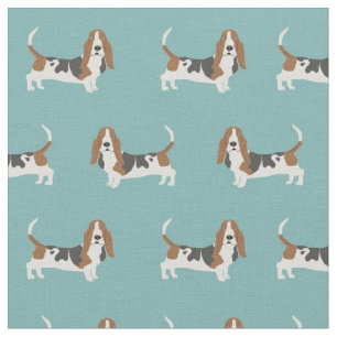 Basset Hound light blue Fabric