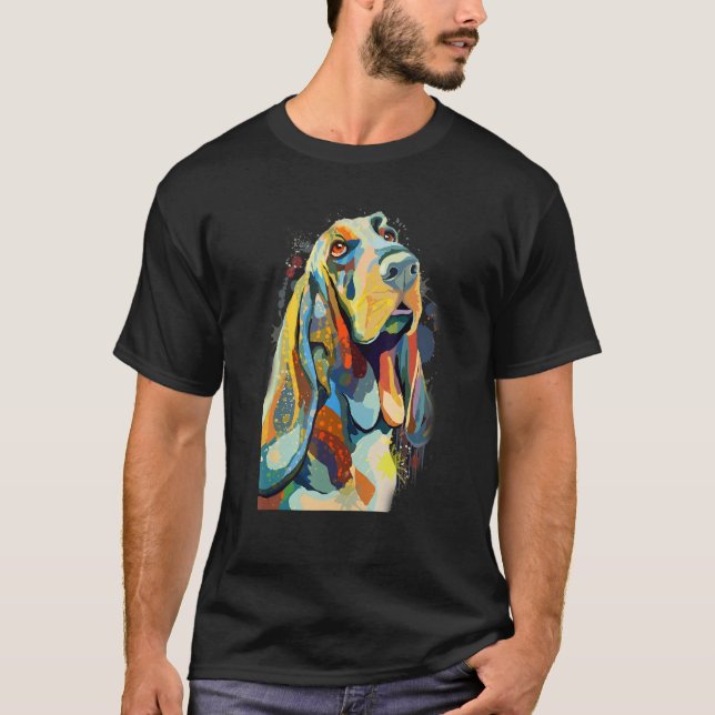 Basset Hound Looking Into Your Eyes Splash Art T-Shirt (Front)