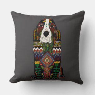 Basset Hound love pewter Cushion