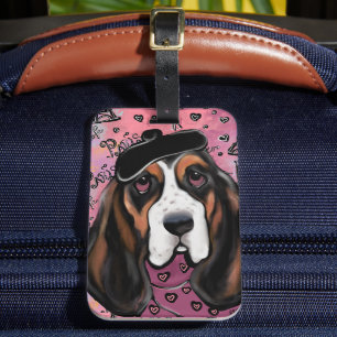 Basset Hound Luggage Tag