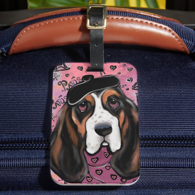 Basset Hound Luggage Tag (Front Insitu 2)