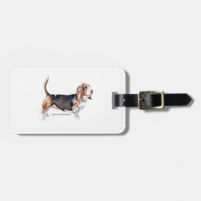 Basset Hound Luggage Tag (Front Horizontal)