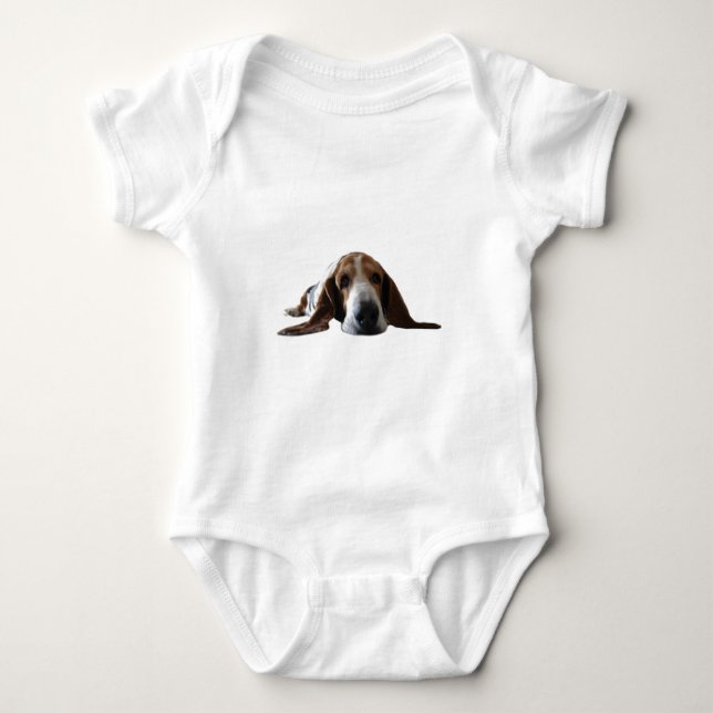 Basset Hound lying down Baby Bodysuit (Front)