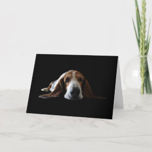 Basset Hound lying down Card