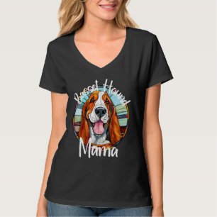 Basset Hound Mama Dog Mom Puppy Colorful Pet Fur B T-Shirt