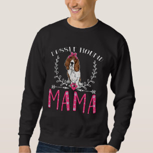 Basset Hound Mama Love Dogs  Womens Mother Day Sweatshirt