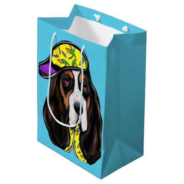 Basset Hound  Medium Gift Bag (Front Angled)