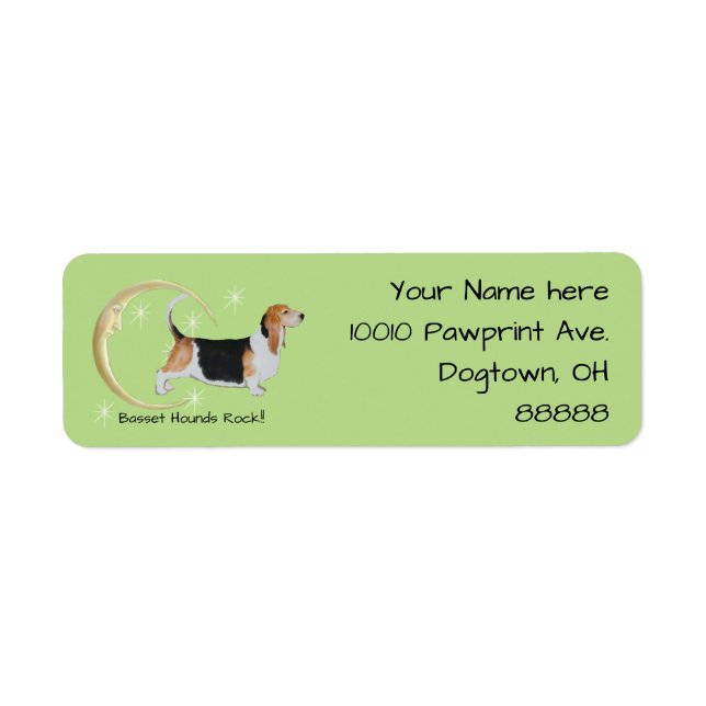 Basset Hound, Moon and Stars (Front)