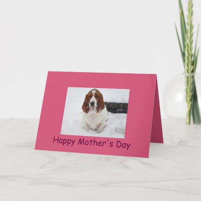 Basset Hound Mother's Day card (Front)