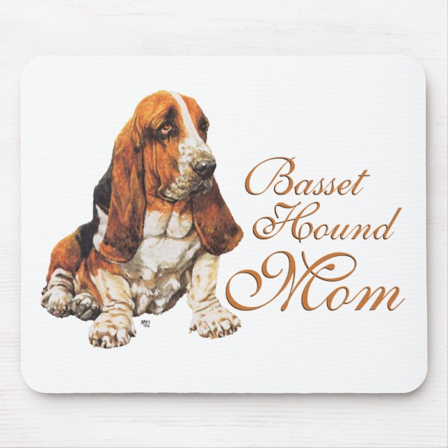 Basset Hound Mother's Day Mouse Pad (Front)